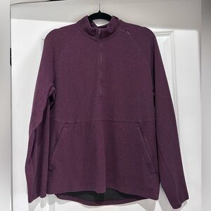 Men’s lululemon At Ease 1/2 zip medium Heathered Cassis/Black